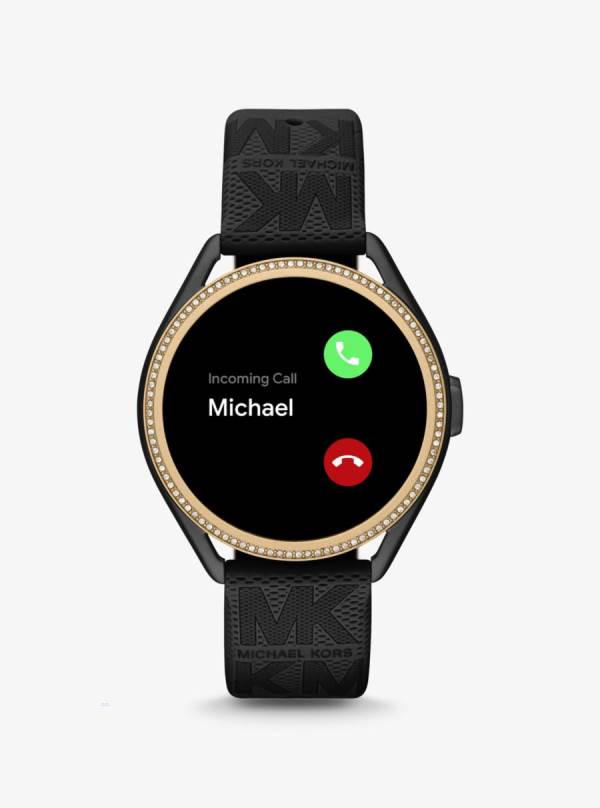 Panske Smart Hodinky Michael Kors Access Gen 5E MKGO Two-Tone and Logo Rubber Čierne - Hodinky Michael Kors Levně | AJOBG-2673